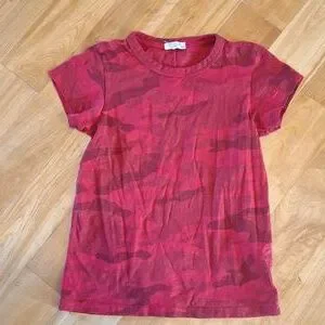 rag bone Tops Rag Bone Red Camo Pima Cotton Short Sleeve Tee